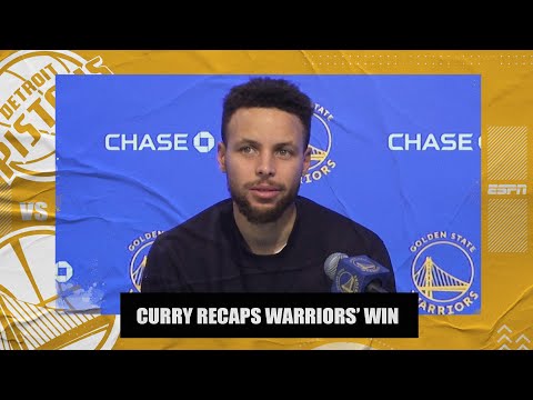 斯蒂芬-庫裡談勇士對活塞的勝利，賽後採訪克雷-湯普森｜NBA on ESPN (Steph Curry talks Warriors’ win vs. Pistons, postgame interview with Klay Thompson | NBA on ESPN)