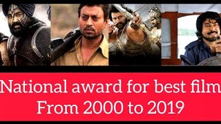 National award for best featuring films from 2000 to 2019