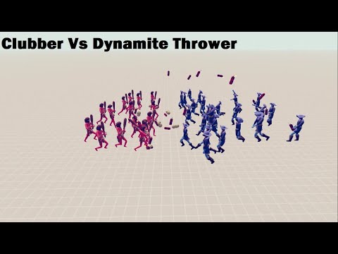 Totally Accurate Battle Simulator 30 Clubber Vs 45 Dynamite Thrower TABS