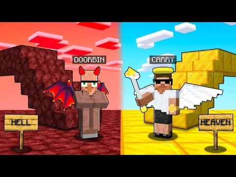 Devil vs Angel Bridge Survival Challenge in Minecraft