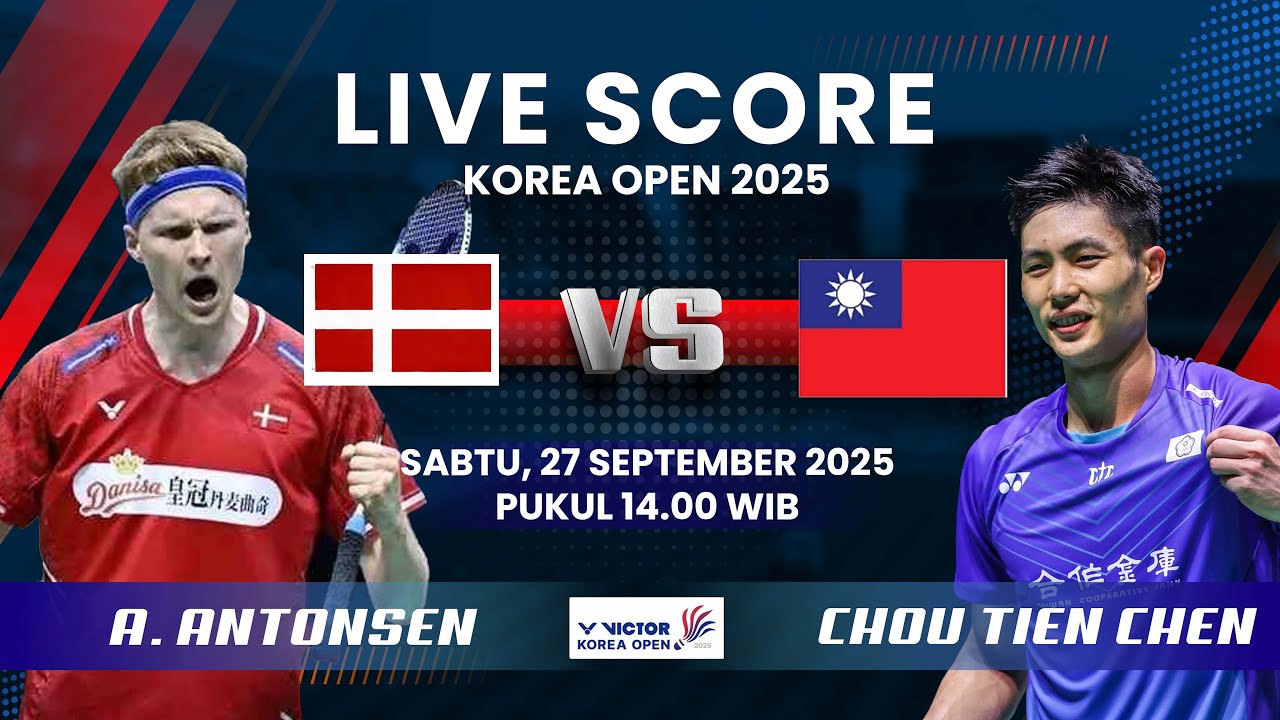 🔴Anders Antonsen VS Tien Chen Chou Semifinal Korea Open 2025 | LIVE SCORE