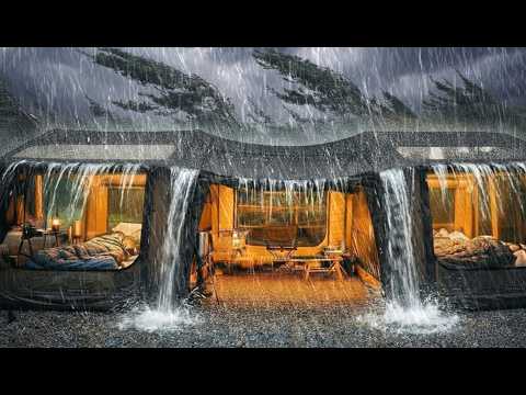 CAMPING I HÄFTIG REGN OCH BLIXT // SÄTTER UPP ETT VARMT UPPBLÅSBART TÄLT HÄFTIG REGN