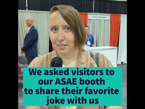 ASAE 2023 attendees sharing jokes at the Talley booth during the Montreal Giveaway Contest. Watch the Video