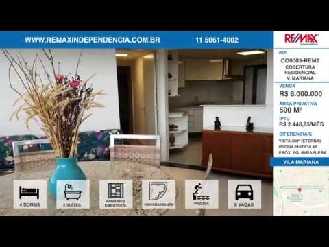 Cobertura de 500m² com visão de 360º eterna e vistas para o Parque Ibirapuera