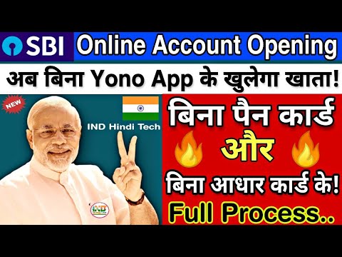 SBI Online Account Opening Without Yono App || SBI Saving Account Opening Process Without Pan Card🔥