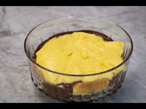 Sponge cake and custard