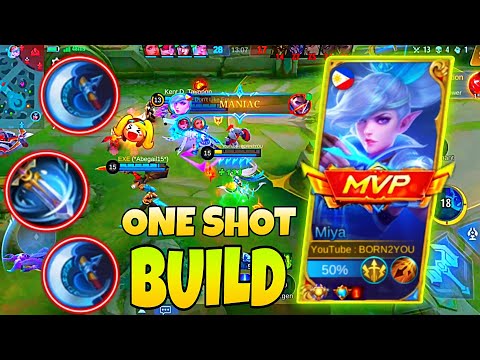 MANIAC!! MIYA ONE SHOT BUILD COMBO - EASIEST WAY TO DESTROY ENEMY