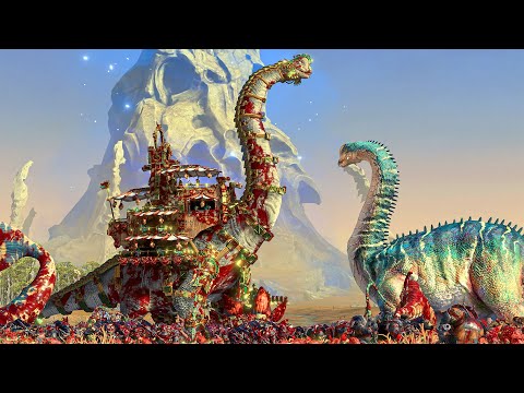 Lost Calm: Jurassic - LIZARDMEN vs GREENSKINS - TotalWar Warhammer 3