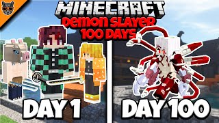 I Survived 100 DAYS as a DEMON SLAYER in HARDCORE Minecraft!