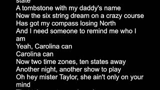 Carolina Can - Chase Rice (Lyrics on Screen)