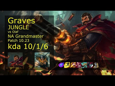 Graves vs Olaf Jungle - NA Grandmaster 10/1/6 Patch 10.23 Gameplay