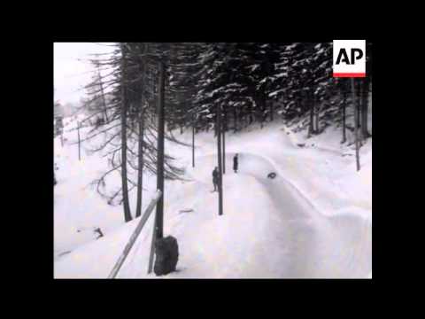 TOBOGGAN COMPETITION ON NEW OLYMPIC TRACK    - NO SOUND