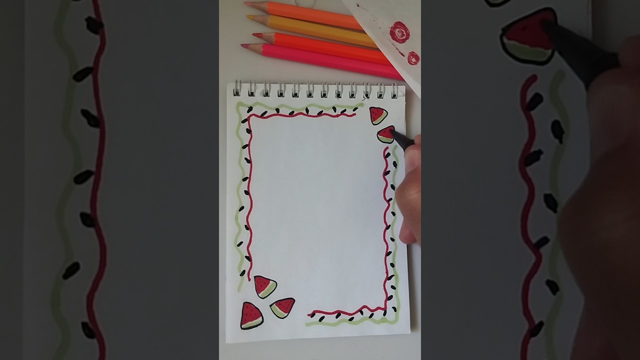 Creative Watermelon Border Design #fruit #creative #shorts #satisfying