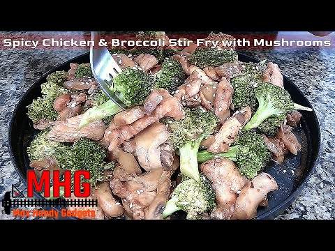 Spicy Chicken and Broccoli Stir Fry with Mushrooms