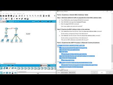 Packet Tracer how to exmain the arp table