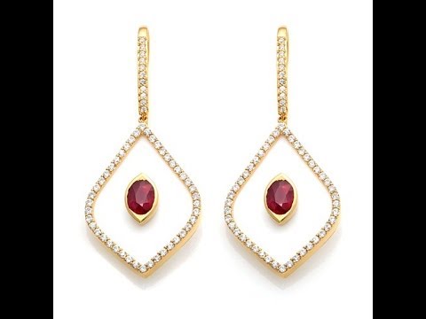 Rarities Ruby, Agate and Zircon Drop Earrings