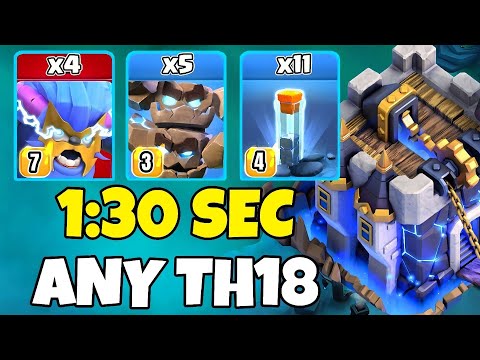 Th18 Super Yeti + Meteor Golem + Totem Spell Attack Strategy |Th18 Attack Strategies(Clash of Clans)