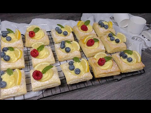 RICETTA DELIZIOSA in 5 minuti! SFOGLIATINE con Crema Pasticcera RICETTA  semplice e velocissime!