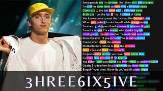 Eminem - 3hree6ix5ive | Lyrics, Rhymes Highlighted