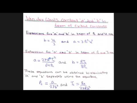 Van Der Waal's Constant "a" and "b" || Van Der Waal's Equation PART - 3 Video