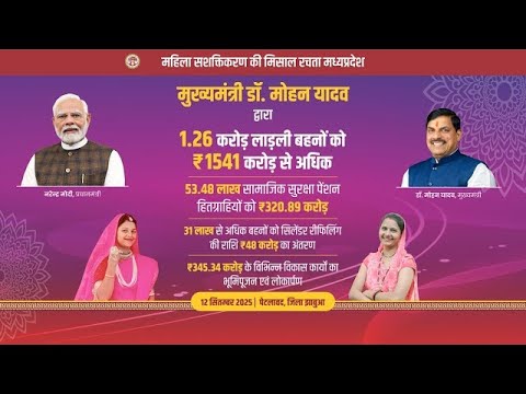  पेटलावद, जिला झाबुआ में मुख्यमंत्री लाड़ली बहना योजना अंतर्गत आयोजित राशि अंतरण कार्यक्रमा
