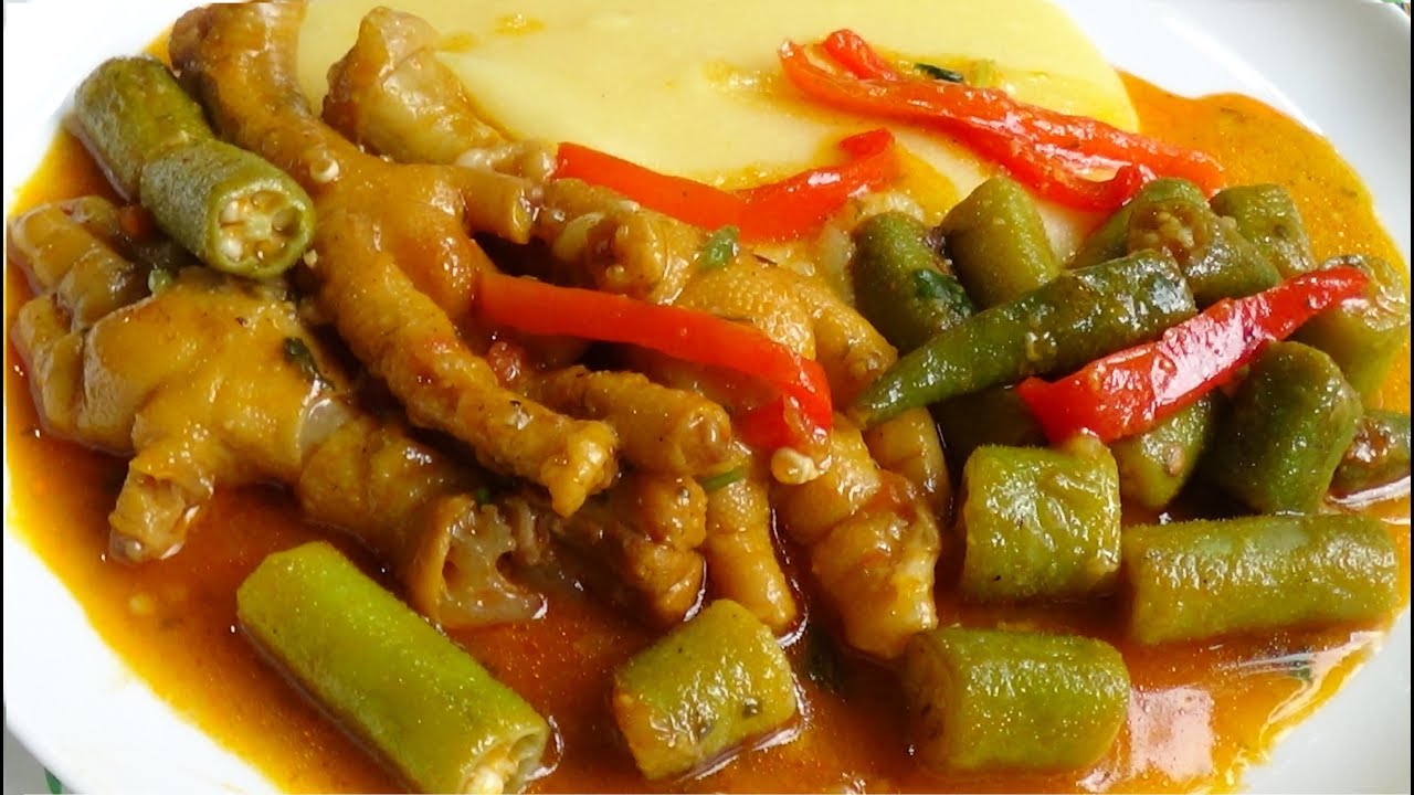 COMO FAZER PÉ DE FRANGO COM QUIABO E ANGU