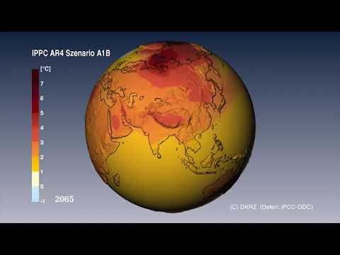 CMIP3 Ensemble Mean 2m Temperature Change for SRES Scenario A1B