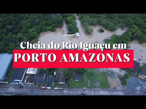 Situação do Rio Iguaçu em Porto Amazonas nesta sábado 12 de setembro 