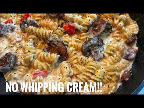 HOW TO MAKE MUSHROOM PASTA ROTINI ALFREDO!
