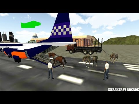 Police Airplane Transporter 2017 - Police Airplane Horses & Dogs Transporter - Android GamePlay FHD
