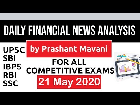 Daily Financial News Analysis in Hindi - 21 May 2020 - Financial Current Affairs for All Exams