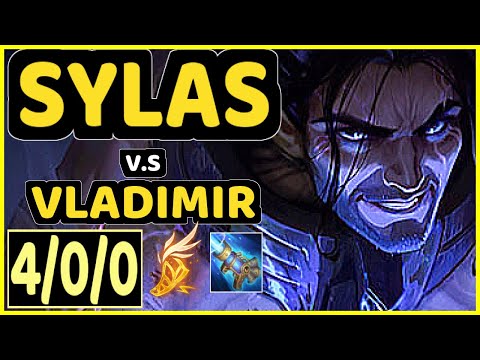 T1 FAKER (SYLAS) vs VLADIMIR - 4/0/0 KDA MID GAMEPLAY - KR Ranked GRANDMASTER