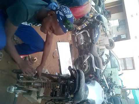 Welding the smaller sprocket onto the larger one