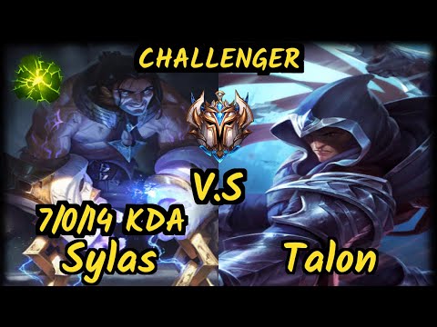SKT T1 Faker (SYLAS) vs TALON - 7/0/14 KDA MID CHALLENGER GAMEPLAY - KR