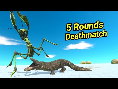 Giant praying mantis vs purussaurus 5 round deathmatch animal revolt battle simulator