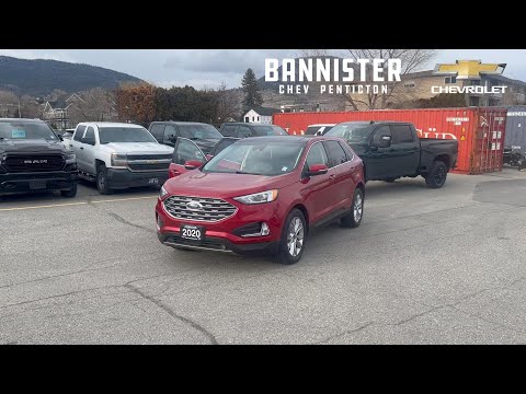 2020 Ford Edge Titanium AWD in Red for sale at Bannister Chevrolet Penticton in Penticton, BC