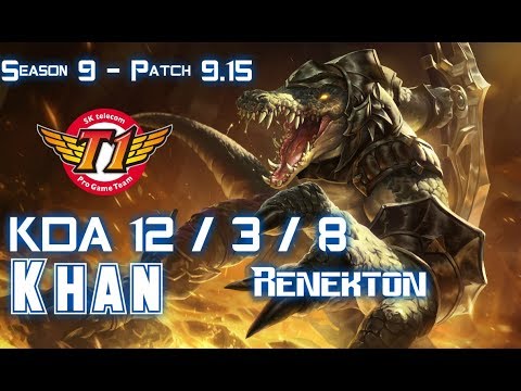 SKT T1 Khan RENEKTON vs KLED Top - Patch 9.15 KR Ranked