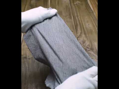 Pinstripe Black Pure Cotton 79 GSM Handwoven Fabric — video