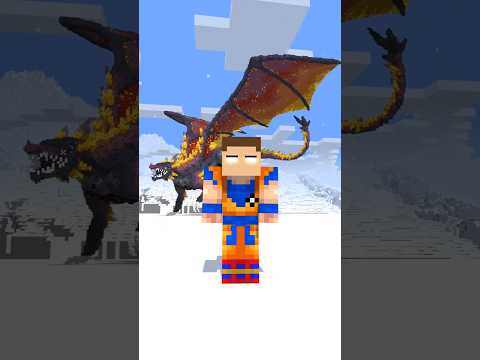 Building Dragon Challenge [Goku + Herobrine] #minecraft #shorts