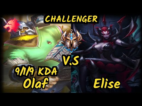 LDLC Djoko (OLAF) vs ELISE - 9/1/9 KDA JUNGLE CHALLENGER GAMEPLAY - EUW