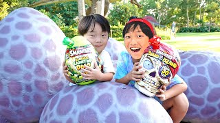 Family Fun Trip with Dinosaurs Park, feeding animals at the playground with Yejoon and Yesung, and s
