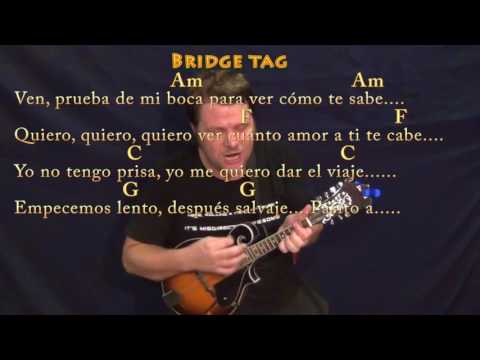 Despacito (Luis Fonsi/Justin Bieber) Mandolin Cover Lesson in Am with Chords/Lyrics