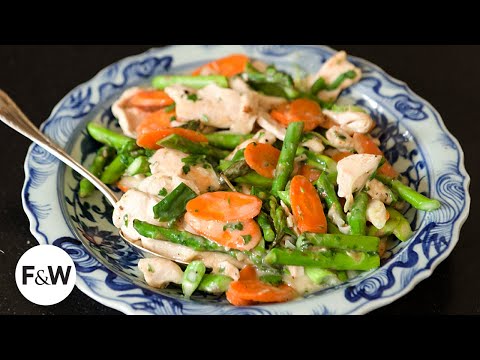 Grace Young’s Chicken Fricassee Stir-Fry with Asparagus | F&W Cooks | Food & Wine