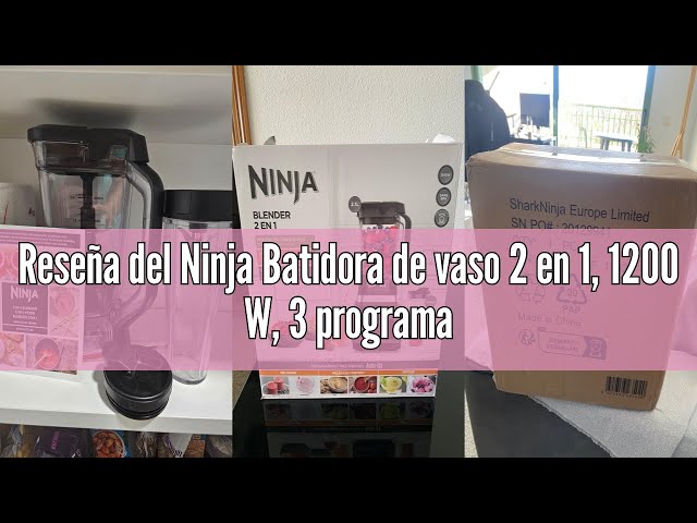 Vídeo relacionado con Ninja Batidora de vaso 2 en 1, 1200 W, 3 programas automáticos, 4 ajustes manuales, tecnología Auto-iQ, Jarra de 2,1 l y vaso de 700 ml, piezas aptas para lavavajillas, en negro, BN750EU