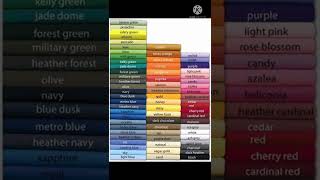 colour shades with their name