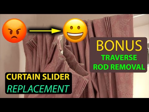 How to Replace Slides for Traverse Rods for Curtains and Drapes + BONUS