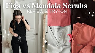 FIGS VS MANDALA SCRUBS REVIEW ✨ Scrubs haul, try-on, & my other outpatient nurse essentials!