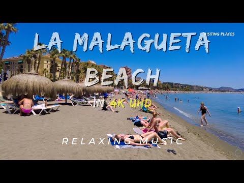 La Malagueta Beach | Malaga Beach Walking Tour in Spain | Spain Beach walk | Beautiful Nature