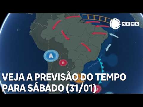 Veja a previsão do tempo para todo o país neste sábado (31/01)