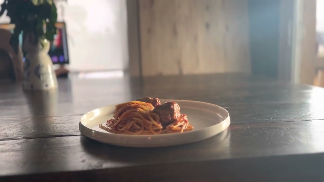 Curious Cat Harasses Peaceful Spaghetti